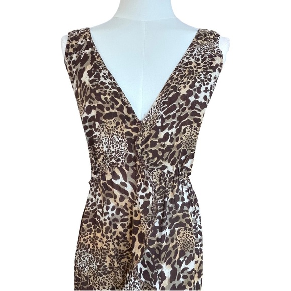 4/$20 Tiered Ruffled Leopard Print Midi Dress - Picture 5 of 6